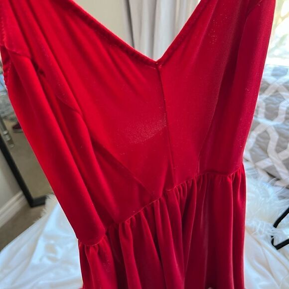 Brandy Melville Red Velvet Dress - Picture 1 of 3